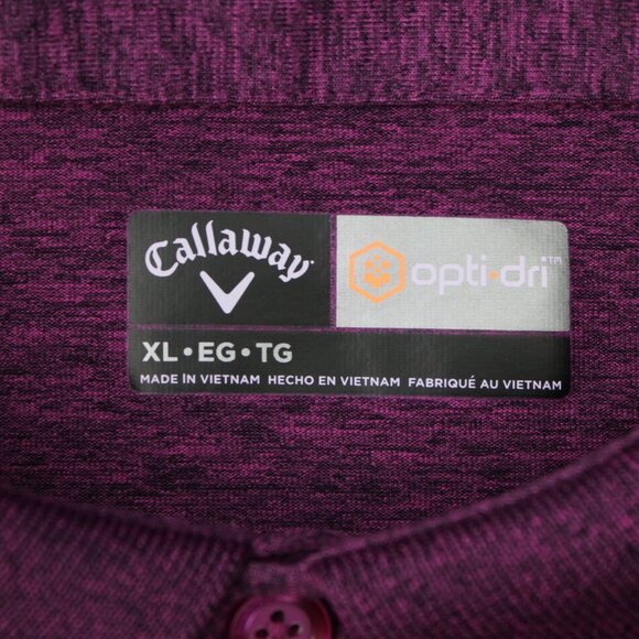 Callaway Opti-Dri Polo Shirt Mens XL Purple Golf Stretch Short Sleeve Pullover - Picture 8 of 13